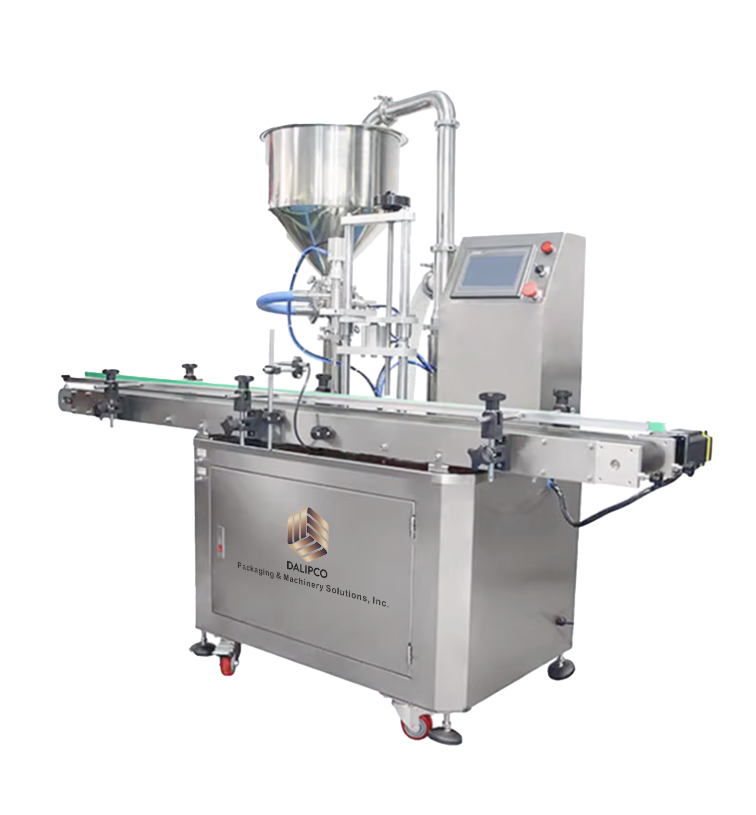 Precision pump liquid filling machine for container bottling lines